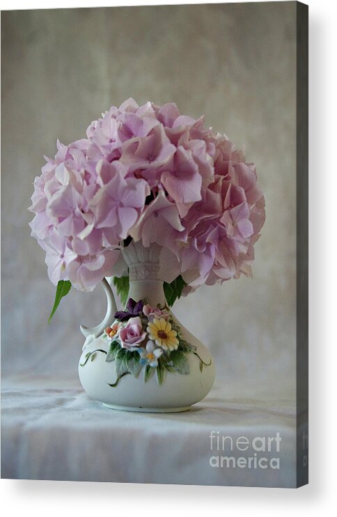 Flower Acrylic Print featuring the photograph Grandmother's Vase  by Sherry Hallemeier