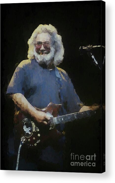 Singer Acrylic Print featuring the photograph Grateful Dead Jerry Garcia Painting by Concert Photos