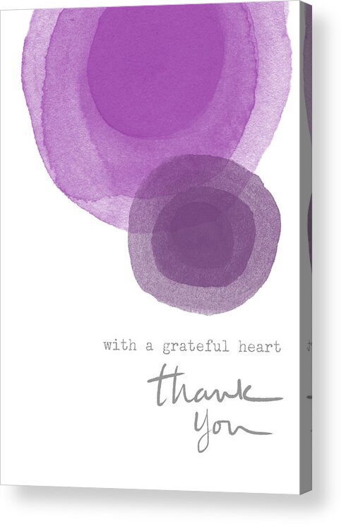 Gratitude Acrylic Print featuring the mixed media Grateful Heart Thank You- Art by Linda Woods by Linda Woods