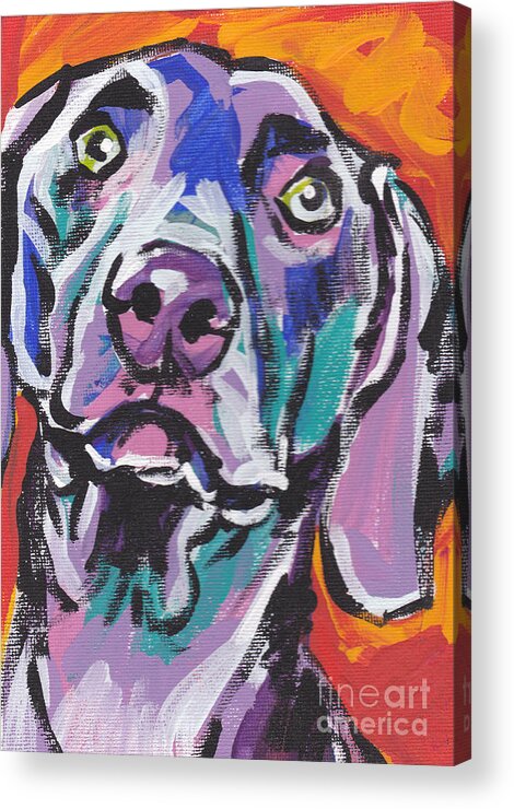 Weimaraner Acrylic Print featuring the painting Gray Ghost by Lea S