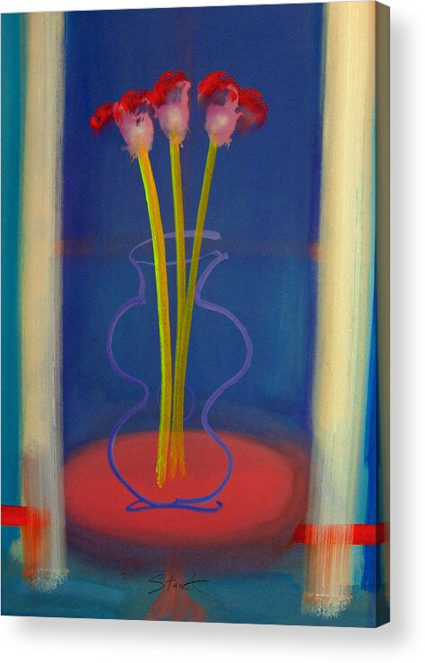 Guitar Acrylic Print featuring the painting Guitar Vase by Charles Stuart