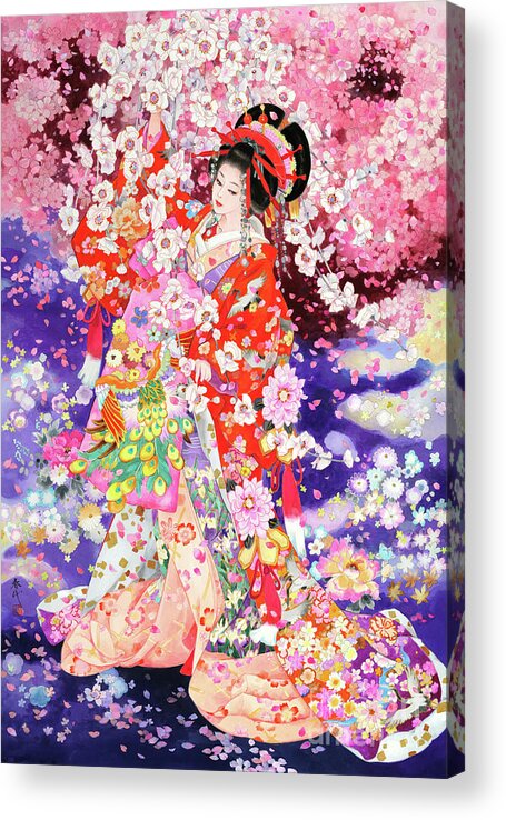 Haruyo Morita Acrylic Print featuring the painting Hanafubuki by MGL Meiklejohn Graphics Licensing