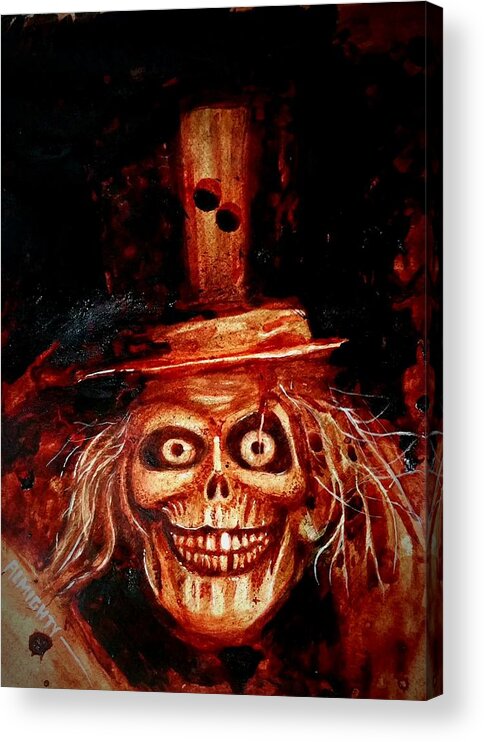 Disney Acrylic Print featuring the painting Hatbox Ghost by Ryan Almighty