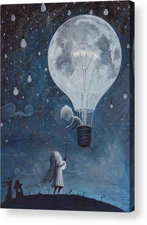 Dream Acrylic Print featuring the painting He gave me the brightest star by Adrian Borda