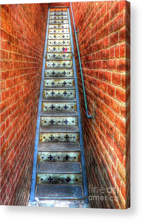 Architecture Acrylic Print featuring the photograph Hidden Stairway in Old Bisbee Arizona by Charlene Mitchell