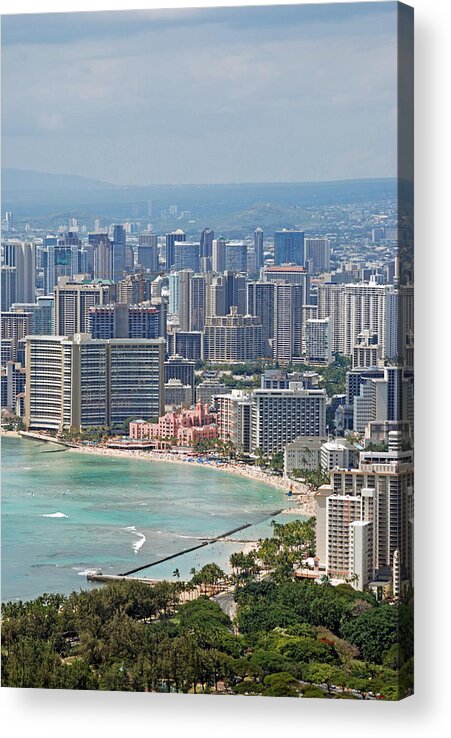 Honolulu Acrylic Print featuring the photograph Honolulu Hawaii by Carol Eliassen