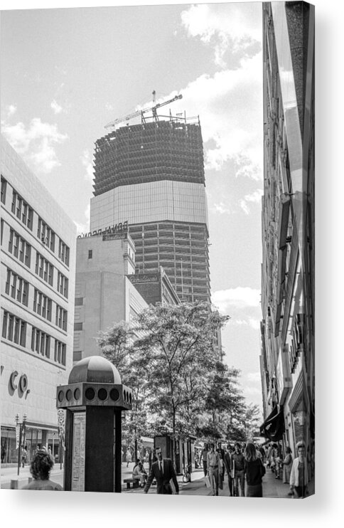 Actions Acrylic Print featuring the photograph IDS Building construction by Mike Evangelist