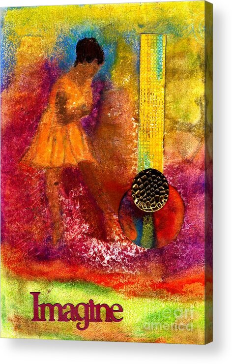 Gretting Cards Acrylic Print featuring the mixed media Imagine Winning by Angela L Walker