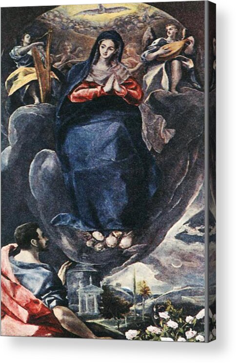 Immaculate Conception Acrylic Print featuring the mixed media Immaculate Conception 101 by El Greco