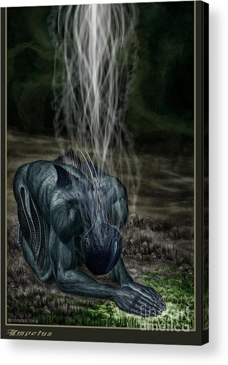 Tonykoehl Acrylic Print featuring the drawing Impetus by Tony Koehl