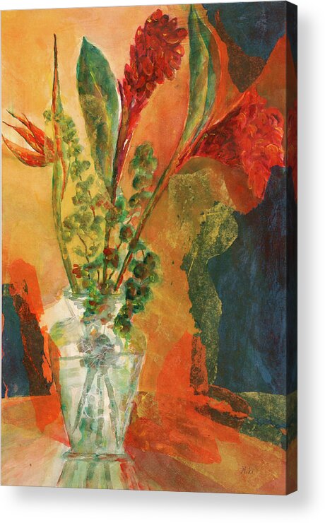 Flowers Acrylic Print featuring the painting In Bloom by Miki Sion