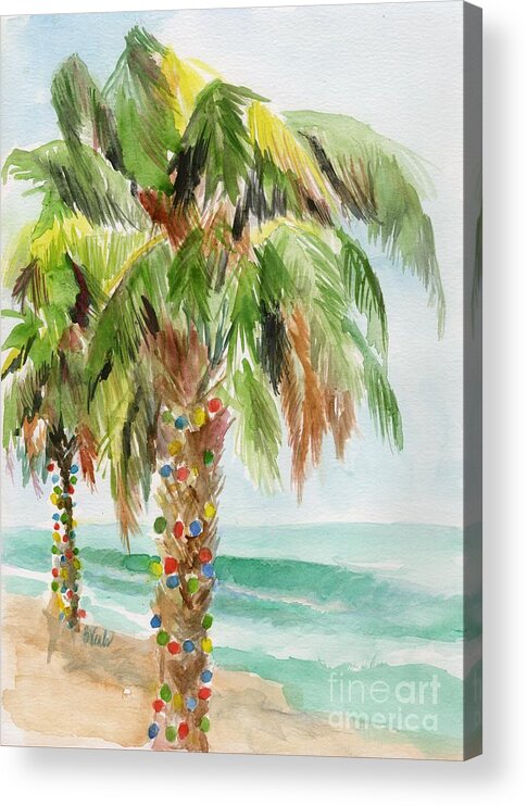 Palm Trees Acrylic Print featuring the painting Island Lights by Bev Veals