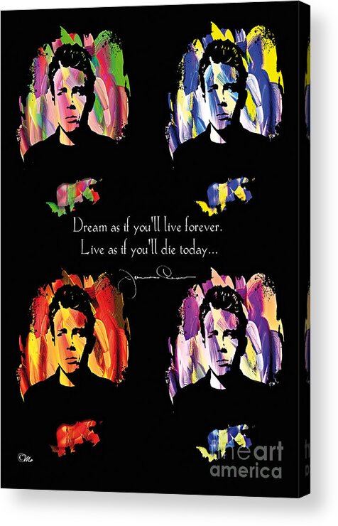 James Dean Acrylic Print featuring the digital art James Dean by Mo T