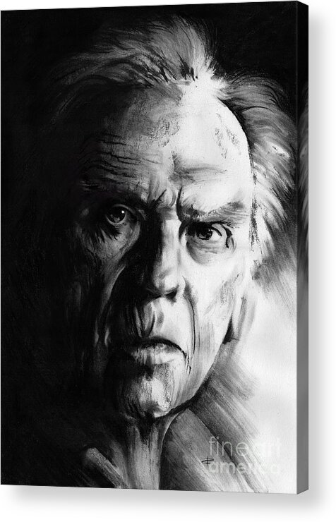 Portrait Acrylic Print featuring the drawing Jean-Louis Trintignant by Paul Davenport
