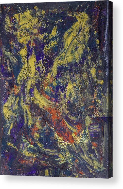Abstract Acrylic Print featuring the painting Flower in Hades by Julius Hannah