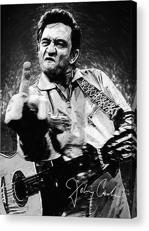 Johnny Cash Acrylic Print featuring the digital art Johnny Cash by Zapista OU