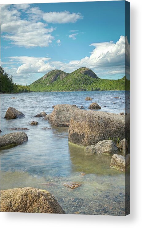 Jordan Pond Acrylic Print featuring the photograph Jordan Pond and the Bubbles by Brian Caldwell