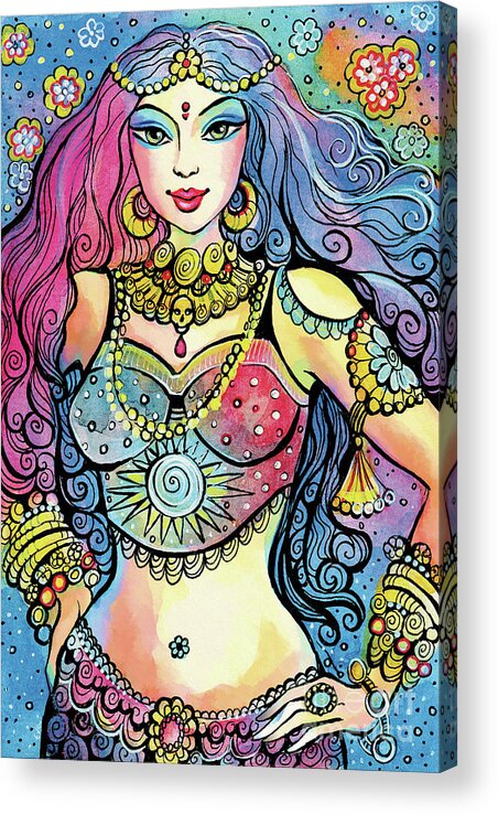 Indian Goddess Acrylic Print featuring the painting Kali by Eva Campbell