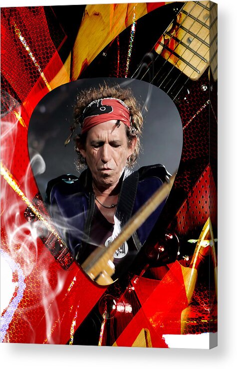 Keith Richards Acrylic Print featuring the mixed media Keith Richards The Rolling Stones Art by Marvin Blaine