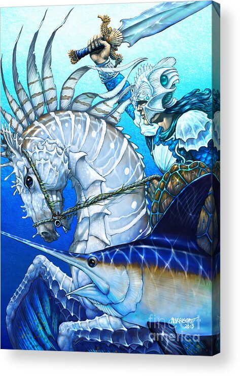 Knight Acrylic Print featuring the digital art Knight of Swords by Stanley Morrison