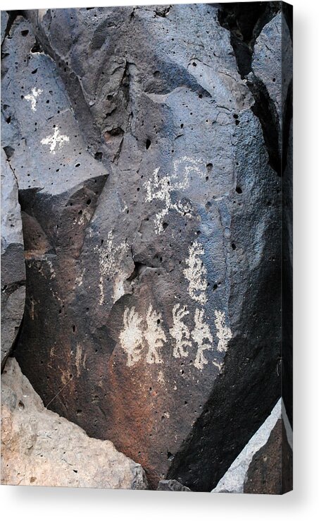 Petroglyphs Acrylic Print featuring the photograph Kokopellis by Glory Ann Penington
