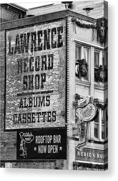 Nashville Acrylic Print featuring the photograph Lawrence Record Shop Nashville - #1 by Stephen Stookey