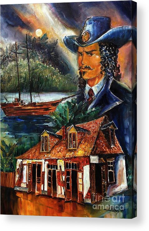 New Orleans Acrylic Print featuring the painting Legend of Jean Lafitte by Diane Millsap