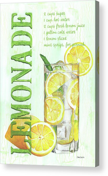 Lemon Acrylic Print featuring the painting Lemonade by Debbie DeWitt