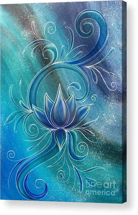 Lotus Acrylic Print featuring the painting Lotus 2 by Reina Cottier