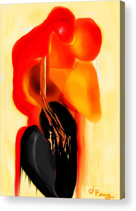 Abstract Acrylic Print featuring the digital art Love Slipping Away by D Perry