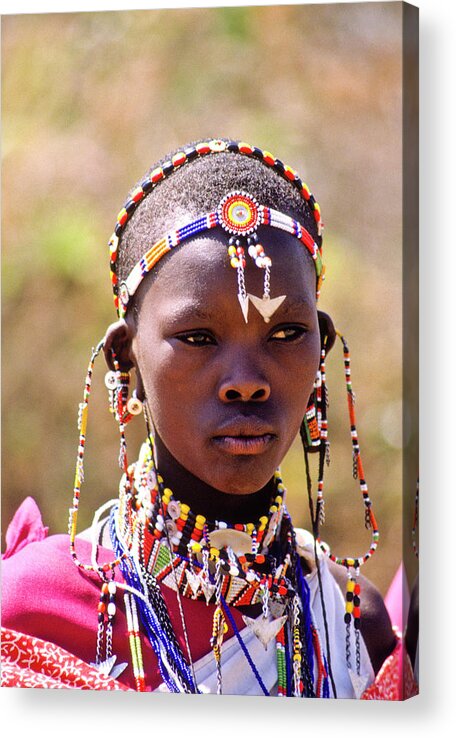 Africa Acrylic Print featuring the photograph Maasai Beauty by Michele Burgess