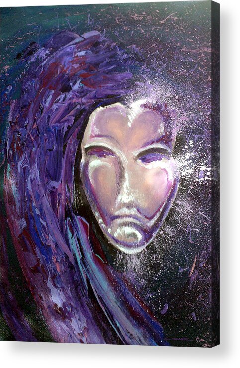 Mardi Gras Acrylic Print featuring the painting Mask by Kevin Middleton