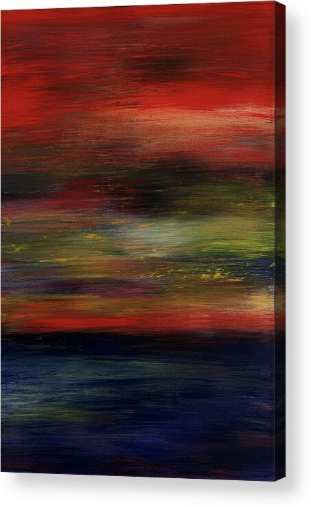 Abstract Expression Acrylic Print featuring the painting Midnight Moonlight by Angela Bushman