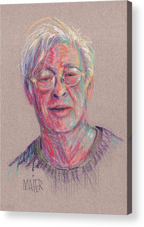 Mike Barrett Acrylic Print featuring the drawing Mike by Donald Maier