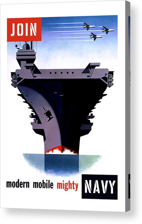 Ww2 Acrylic Print featuring the painting Modern Mobile Mighty Navy by War Is Hell Store