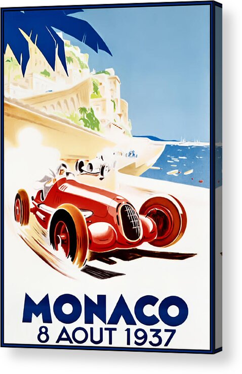 Monaco Grand Prix Acrylic Print featuring the digital art Monaco Grand Prix 1937 by Georgia Fowler