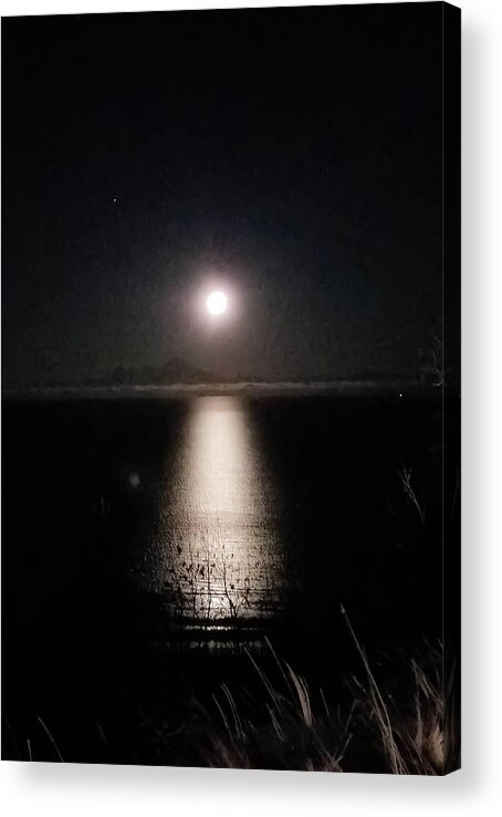 Alaska Acrylic Print featuring the photograph Moon on Ocean by Britten Adams