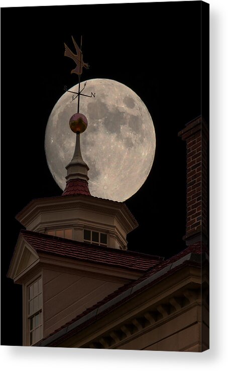 Washington Dc Acrylic Print featuring the photograph Moon Over Mount Vernon by Ed Clark