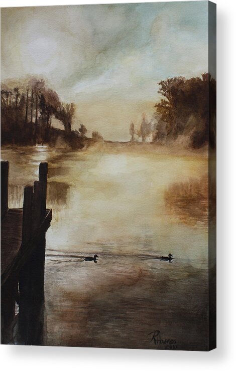 Landscape Acrylic Print featuring the painting Morning Has Broken by Rachel Bochnia