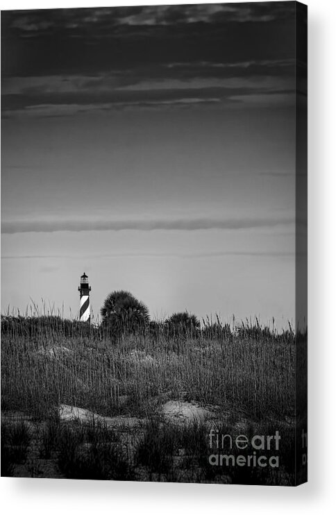 Lighthouse Acrylic Print featuring the photograph Morning Light-bw by Marvin Spates