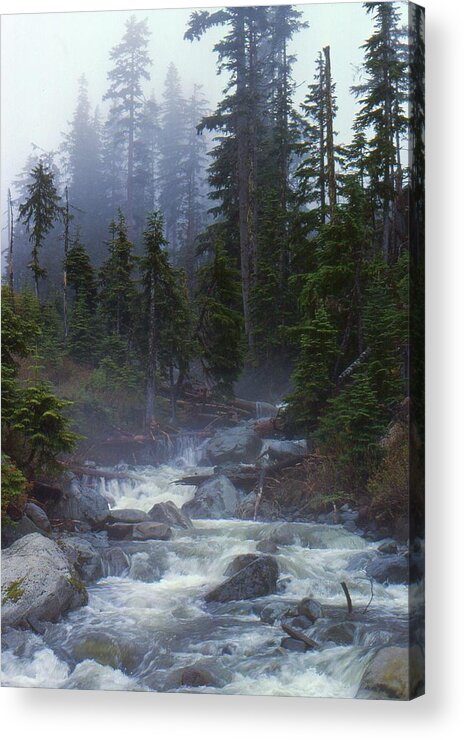 Abstract Acrylic Print featuring the digital art Mountain Stream Two by Lyle Crump