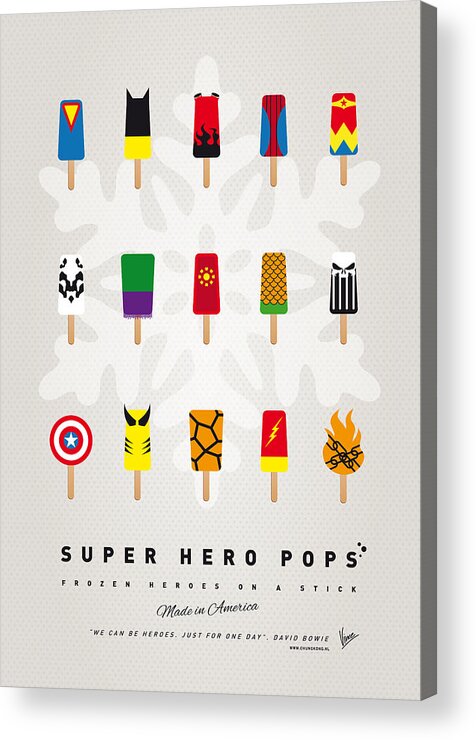 Superheroes Acrylic Print featuring the digital art My SUPERHERO ICE POP - UNIVERS by Chungkong Art