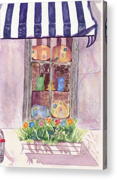 Charleston Acrylic Print featuring the painting Nancy's Charleston Window by Joan Zepf
