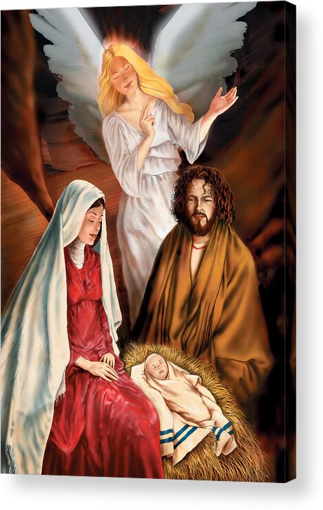 Nativity Acrylic Print featuring the digital art Nativity by Richard Ferguson