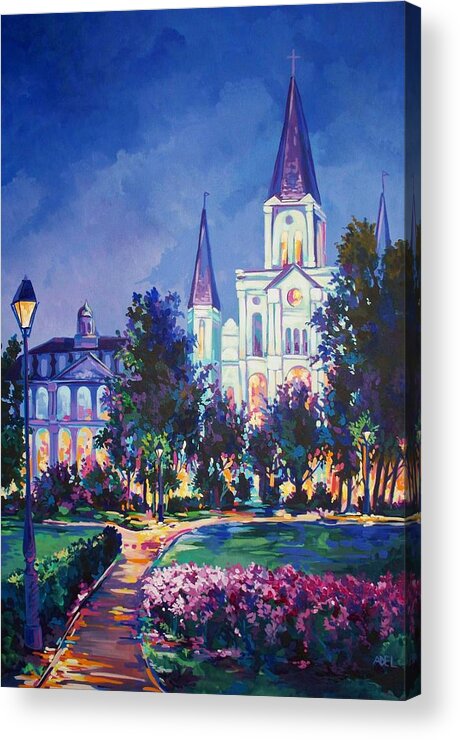 New Orleans Acrylic Print featuring the painting Jackson Square New Orleans by Elaine Cummins