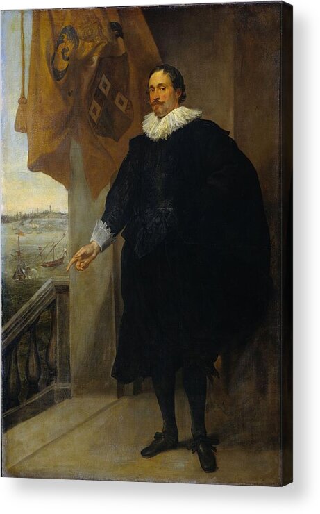 Nicolaes Van Der Borght Acrylic Print featuring the painting Nicolaes van der Borght, Merchant of Antwerp by Vincent Monozlay