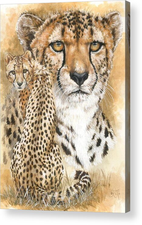 Cheetah Acrylic Print featuring the mixed media Nimble by Barbara Keith