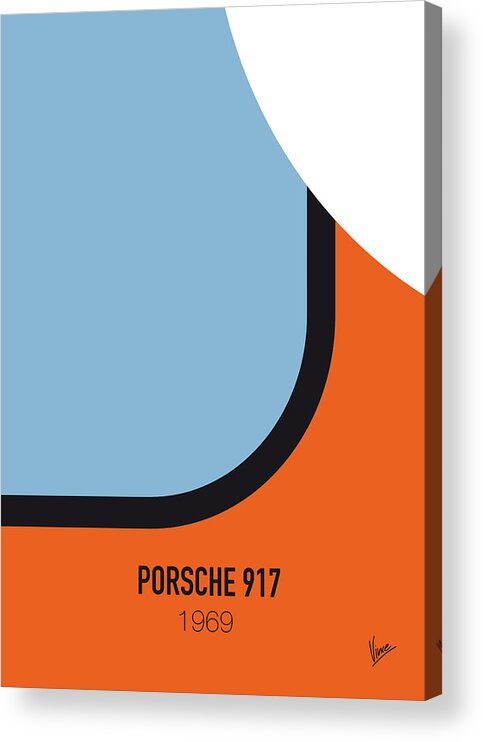 Porsche Acrylic Print featuring the digital art No016 My LE MANS minimal movie car poster by Chungkong Art
