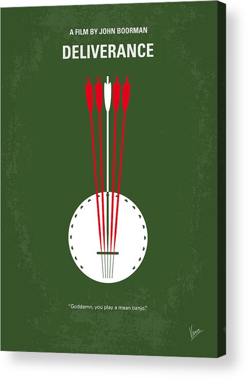 Deliverance Acrylic Print featuring the digital art No020 My Deliverance minimal movie poster by Chungkong Art