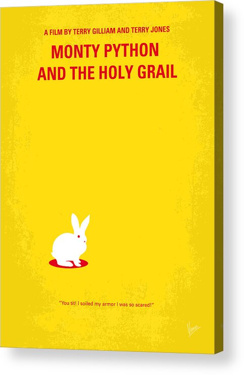 Monty Acrylic Print featuring the digital art No036 My Monty Python And The Holy Grail minimal movie poster by Chungkong Art
